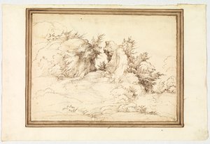 Caminho entre rochas de Fra Bartolomeo