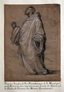 estudo de São Bernardo para madonna carondelet de Fra Bartolomeo