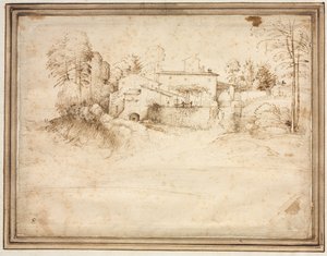 Casa de fazenda na encosta de uma colina de Fra Bartolommeo