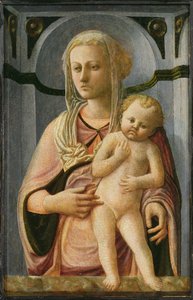 Madonna and Child, detalhe, c.1435 (têmpera no painel) de Fra Filippo Lippi