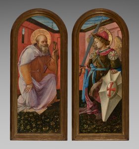 Par de Painéis de um Tríptico: O Arcanjo Miguel e Santo Antônio Abade de Fra Filippo Lippi