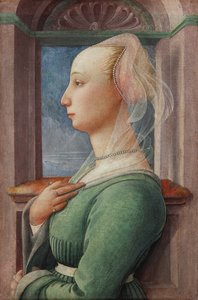 Retrato de perfil de uma jovem mulher de Fra Filippo Lippi