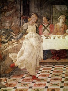 Salomé dançando na festa de Herodes, detalhe do ciclo de afresco da vida das SS. Estêvão e João Batista da capela-mor, 1452-64 (ver também 87055)