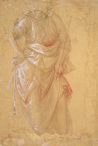 O Mordomo da Festa de Herodes (afresco na Catedral de Prato) (desenho) de Fra Filippo Lippi