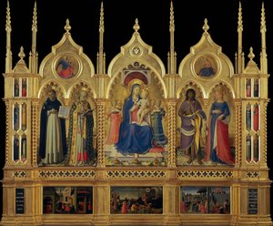 Maria com o Menino e os Santos O Altar de Perugia, ca 1437. de Fra Giovanni Angelico da Fiesole