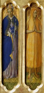 Santos Luís de Toulouse e Maria do Egipto Do Altar de Perugia, ca. 1437. de Fra Giovanni Angelico da Fiesole