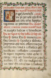 Inicial T: Um padre a celebrar a missa de Fra Vincentius a Fundis