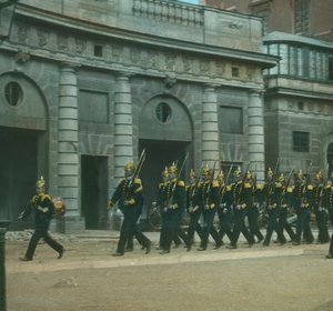 Trocando a Guarda no Palácio, Estocolmo, Suécia, final do século XIX e início do século XX.