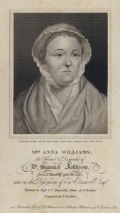 Anna Williams, poetisa galesa e amiga do escritor inglês Samuel Johnson (gravura) de Frances (after) Reynolds