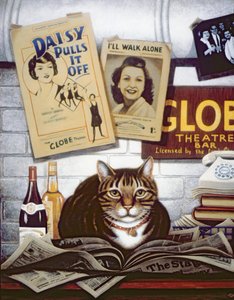 Beerbohm, o gato do teatro (óleo e têmpera no painel)
