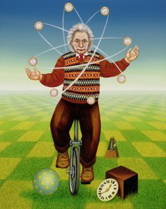 Einstein Juggling with Time, 2000 (óleo e têmpera no painel)