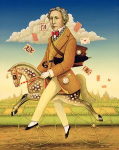 Lewis Carroll (1832-98) 2001 (óleo e têmpera no painel) de Frances Broomfield