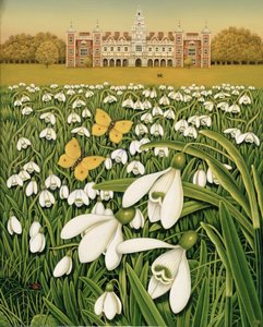 Snowdrop Day, Hatfield House, 1999 (óleo e têmpera no campo)