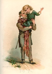 Bob Cratchit Carrying Tiny Tim de Frances Brundage