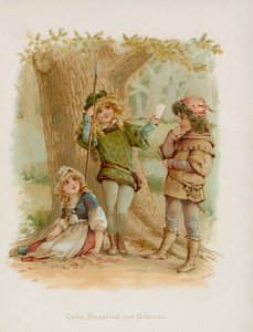 Celia, Rosalind e Orlando de Shakespeare como você gosta