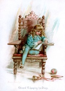 Eduardo VI, mantendo seu Diário, 1897.