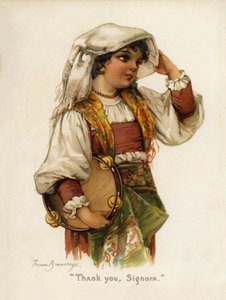 Meninas: "Obrigado, Signora" (cor litho) de Frances Brundage