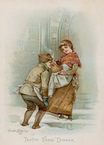 Jantar do Trotty Veck (chromolitho) de Frances Brundage