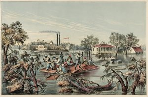Água alta no Mississippi, pub.1868 de Frances Flora Bond Palmer