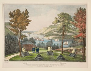 O Hudson, de West Point. Terrenos da Academia Militar dos E.U.A.