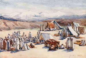 Dia de mercado, Timgad (litografia a cores) de Frances Nesbitt