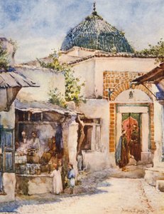 The Fritter Shop, Túnis (litografia a cores) de Frances Nesbitt