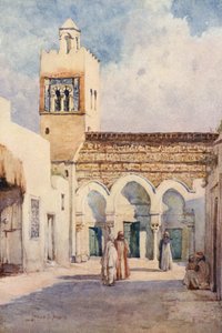 A Mesquita das Três Portas, Kairouan (litografia a cores)