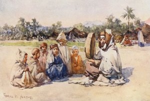 O Contador de Histórias (litografia a cores) de Frances Nesbitt