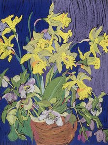 Narcisos com jarro (pastel em mountboard)