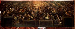 "A Ressurreição dos Justos (Céu) Pintura de Francesco Bassano (Francesco da Ponte) (1549-1592) 1582-1585 Dim. 127x351 cm Museu Hermitage, São Petersburgo (São Petersburgo) de Francesco Bassano