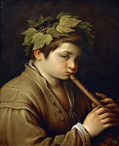 Garcon jouant de la flute - Boy playing the Flute - Francesco Bassano, o Jovem (1549-1592). Óleo sobre cobre, ca. 1580-1585. Dimensão : 54,6x44 cm. Museu de História da Arte, Vienne