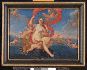 Galatea in ihrem von Delfinen gezogenen Wagen de Francesco Albani