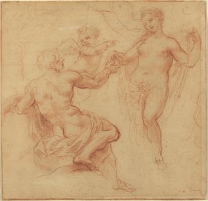 Paris concedendo a maçã a Vênus de Francesco Albani