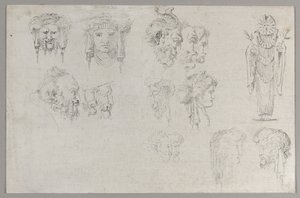 Estudos de Cabeças, ca. 1744. de Francesco Algarotti