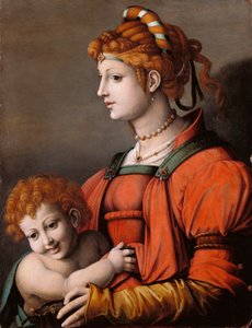 Italiano: Ritratto di una donna e bambino / Allegory of Liberality Retrato de uma mulher e de uma criança / Alegoria da liberdade de Francesco Bacchiacca