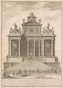 A Prima Macchina para a Chinea de 1785: O Templo de Júpiter Iniciado por Tarquínio Prisco com a Maravilha de Accius Naevius de Francesco Barbazza, after Giuseppe Palazzi