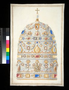 Uma Tiara Papal (aguarela) de Francesco Bartoli