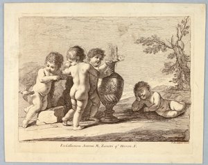 Meninos brincando com um pássaro de Francesco Bartolozzi