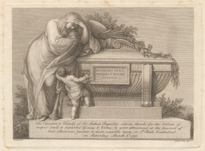 Cartão funerário de Sir Joshua Reynolds de Francesco Bartolozzi