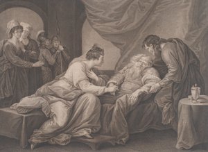 Rei Lear e Cordelia Shakespeare, Rei Lear, Ato 4, Cena 7, ca. 1783. de Francesco Bartolozzi