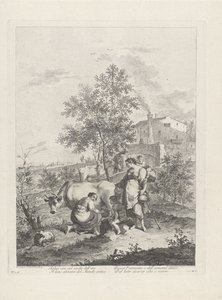 Paisagem com ordenhador de vaca
Paisagem com agricultores (título da série) de Francesco Bartolozzi