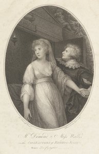 Mr. Dimond e Miss Wallis nos Personagens de Romeu e Julieta, 1º de maio de 1796. de Francesco Bartolozzi