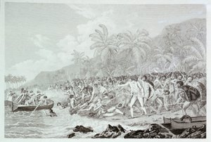 A Morte do Capitão Cook (sem título), c.1783 (gravura) de Francesco Bartolozzi