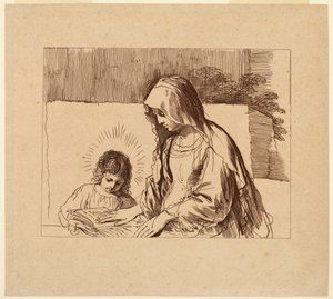 A Virgem Ensinando o Menino Jesus de Francesco Bartolozzi