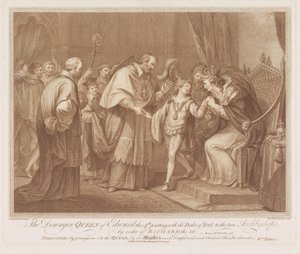 Weduwe van Edward IV staat haar zoon aan twee aartsbisschoppen af
A Rainha Viúva de Eduardo a 4ª separação com o Duque de York aos dois Arcebispos, por ordem de Ricardo III (título sobre o objecto) de Francesco Bartolozzi