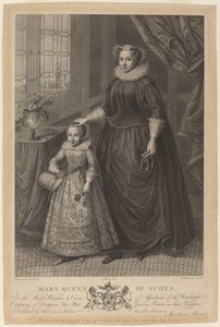 Maria, Rainha da Escócia de Francesco Bartolozzi after Federico Zuccaro