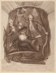 O Celebrado Vincent Lunardi Esq. Acompanhado por dois amigos em sua terceira excursão aérea, tirada de St. George