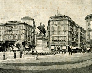 Monumento a Victor Emmanuel II (1820-1878), por Francesco Barzaghi (1839-1892), Piazza Corvetto, Génova, Ligúria, Itália de Francesco Barzaghi