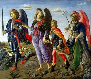 Os Três Arcanjos e Tobias de Francesco Botticini