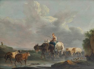 Pastora à beira do riacho de Francesco Casanova